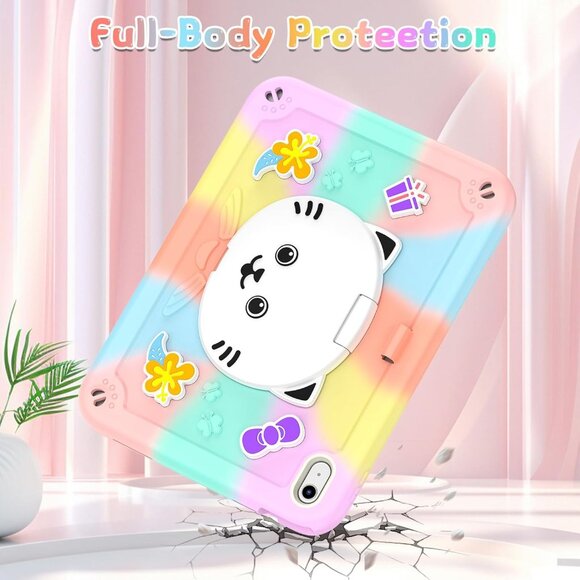 NEW IPad 11th Gen A16 11" 2025 Case Cat Stand Kawaii Shockproof Cover Pink Girls - Picture 3 of 9